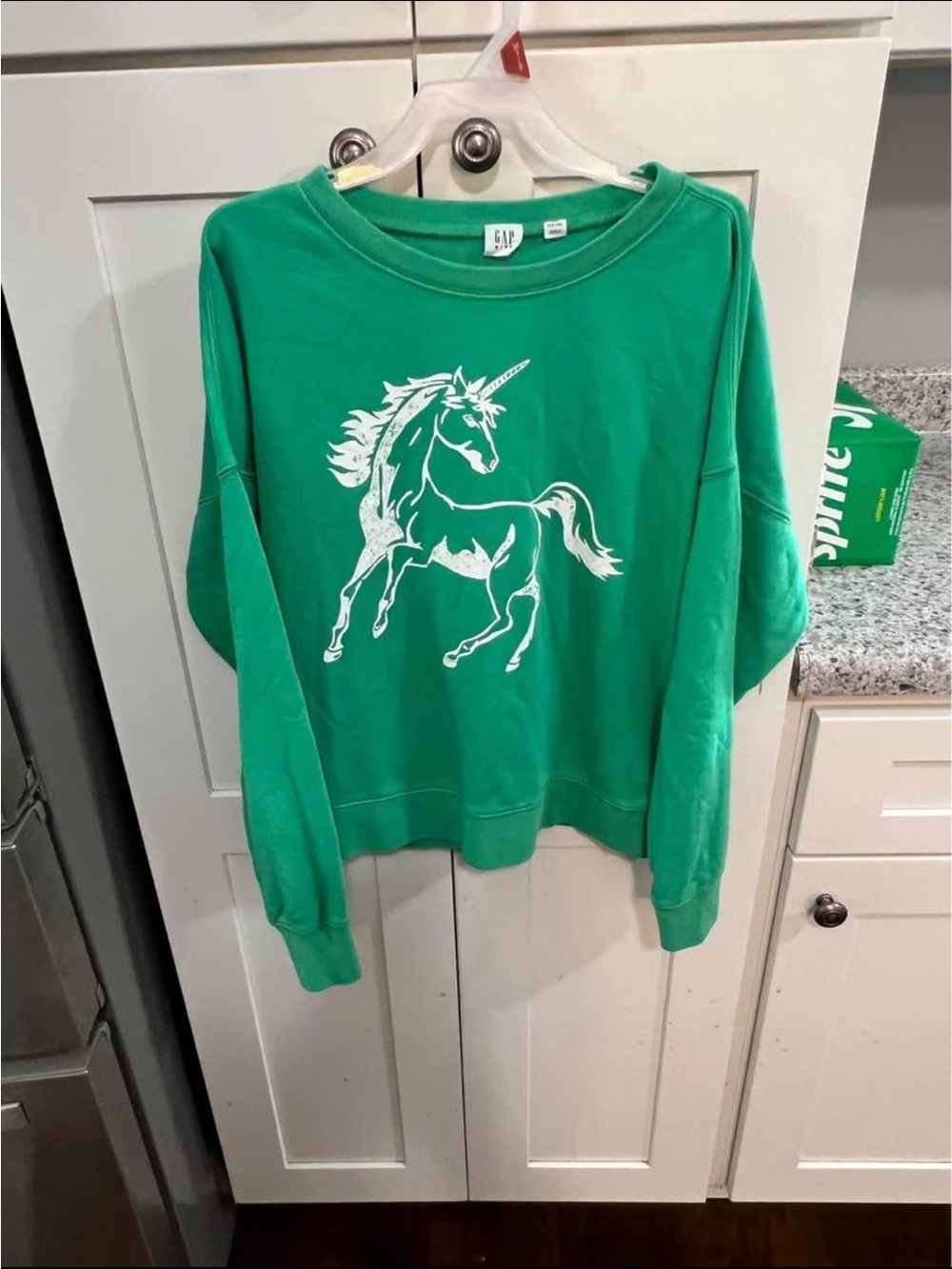 GAP Bright Green Unicorn Pullover Sweatshirt